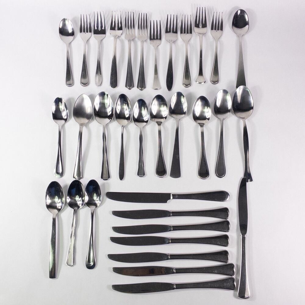 Lot Of 32 Vintage Stainless Steel Flatware Various Brands Oneida, Korea, & More